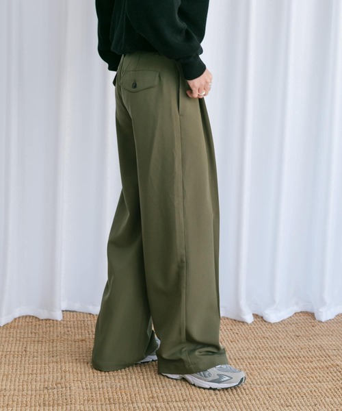 Couleur Meler（クルールメリー）の「Couleur Meler なかじ　フラップ付きストレートスラックス（スラックス・メンズ・ブラック/カーキ/ベージュ・MEDIUM/LARGE）」の17枚目の写真