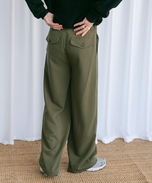 Couleur Meler（クルールメリー）の「Couleur Meler なかじ　フラップ付きストレートスラックス（スラックス・メンズ・ブラック/カーキ/ベージュ・MEDIUM/LARGE）」の18枚目の写真