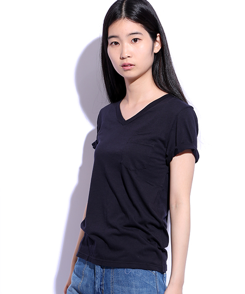 FREAK'S STORE(フリークスストア)の「V NECK T-SHIRTS 【Made in LA】(Tシャツ/カットソー・レディース・ホワイト/グレー/グリーン/ブルー/インディゴブルー・フリ-)」の4枚目の写真