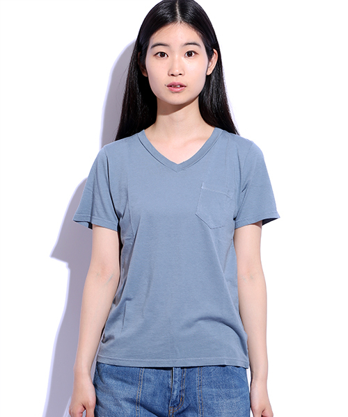 FREAK'S STORE(フリークスストア)の「V NECK T-SHIRTS 【Made in LA】(Tシャツ/カットソー・レディース・ホワイト/グレー/グリーン/ブルー/インディゴブルー・フリ-)」の1枚目の写真