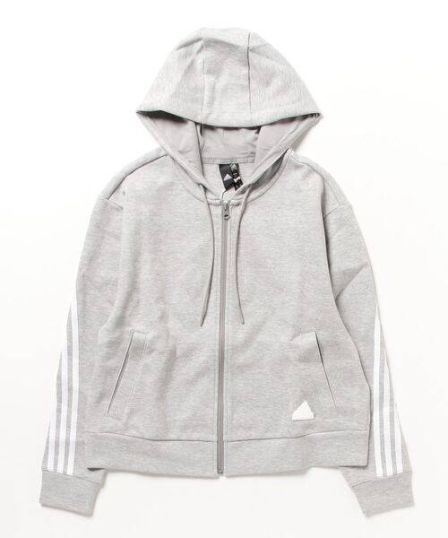 adidas(アディダス)の「アディダス adidas W FI 3S フルジップフーディー(スウェット・レディース・ベビーピンク/ブラック/グレー系・L/XL/S/M)」の3枚目の写真