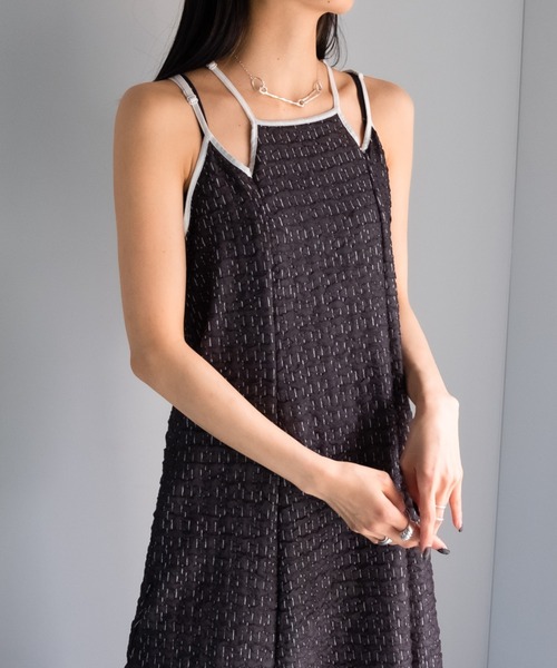 sahara(サハラ)の「Front Design Piping Dress(ワンピース・レディース・ホワイト/ブラック/ライトグリーン・FREE)」の12枚目の写真
