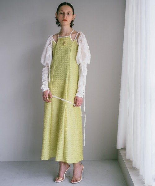 sahara(サハラ)の「Front Design Piping Dress(ワンピース・レディース・ホワイト/ブラック/ライトグリーン・FREE)」の5枚目の写真