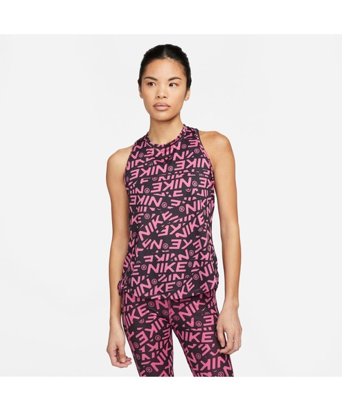 NIKE（ナイキ）の「ナイキ NIKE ナイキ ワン DF STD タンクトップ AOP HY（タンクトップ・レディース・ブラック×ピンク/ブラック×ホワイト・M/S/L）」の2枚目の写真