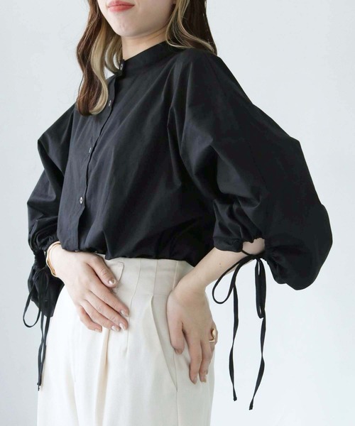 HER CLOSET（ハークローゼット）の「【shemoshelly】ドロストスリーブビッグシルエットシャツ（シャツ/ブラウス・レディース・カーキ/ブルー/ブラック/オフホワイト・M）」の14枚目の写真