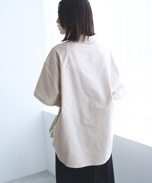 U.S. POLO ASSN.（ユーエスポロアッスン）の「U.S. POLO ASSN. / ユーエスポロアッスン 別注 ロゴ刺繍 S/S ボタンダウン 半袖シャツ（シャツ/ブラウス・レディース・ブラック/イエロー系その他/アイボリー/ブルー系その他/ネイビー/ホワイト・FREE）」の11枚目の写真