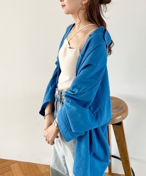 LOWRYS FARM（ローリーズファーム）の「ヴィンテージライクシャツ　173638（シャツ/ブラウス・レディース・ブルー/アイボリー/ブラック/ピンク・FREE）」の11枚目の写真