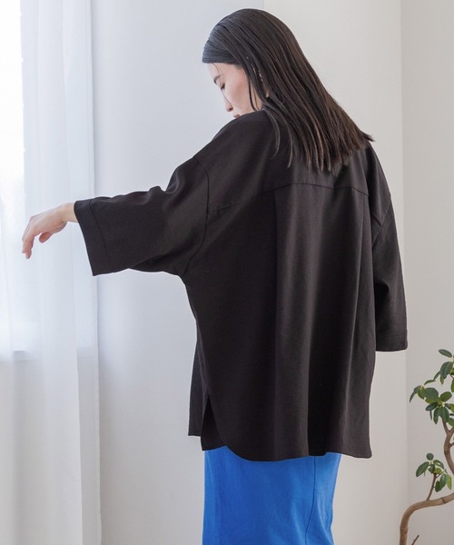 LOWRYS FARM（ローリーズファーム）の「ヴィンテージライクシャツ　173638（シャツ/ブラウス・レディース・ブルー/アイボリー/ブラック/ピンク・FREE）」の13枚目の写真