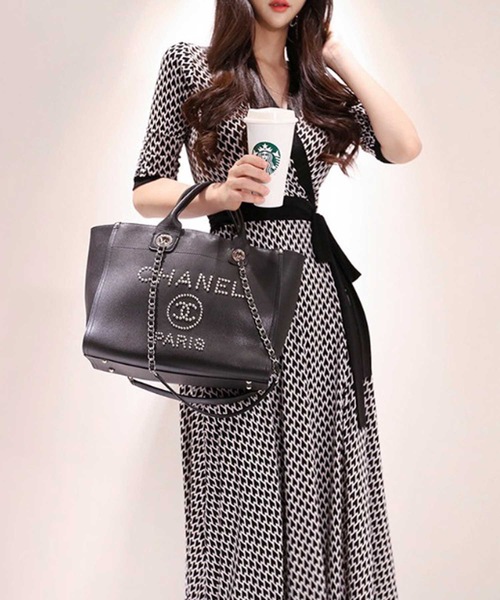 LUGG NAGG(ラグナグ)の「レトロ柄カシュクール美スタイルワンピース(ワンピース・レディース・ブラック系その他/ブラック×カーキ/ベージュ系その他・S/M/L)」の13枚目の写真