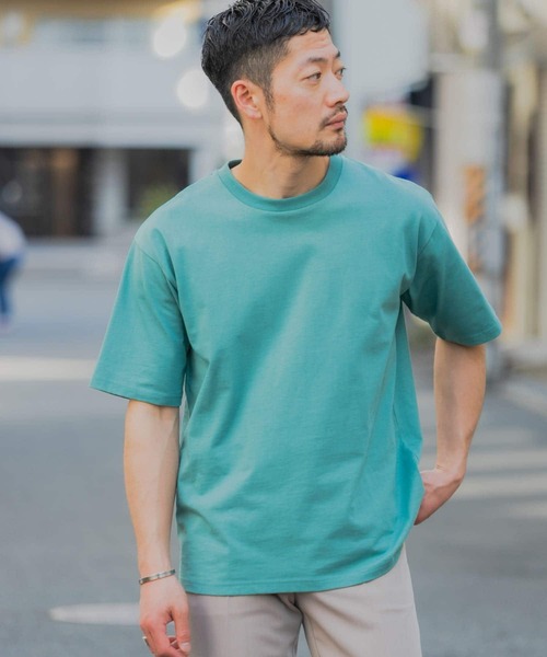 URBAN RESEARCH ROSSO MEN（アーバンリサーチロッソメン）の「『XLサイズあり』USAコットンMYSTANDARD半袖Tシャツ（Tシャツ/カットソー・メンズ・ブラウン/ネイビー/チャコールグレー/ベージュ系その他/ブルー系その他/ブルー/ホワイト系その他/グリーン系その他/シルバー/グレー系その他/カーキ/オレンジ系その他/ブラック/ホワイト/ピンク系その他・SMALL/LARGE/MEDIUM/X-LARGE）」の9枚目の写真