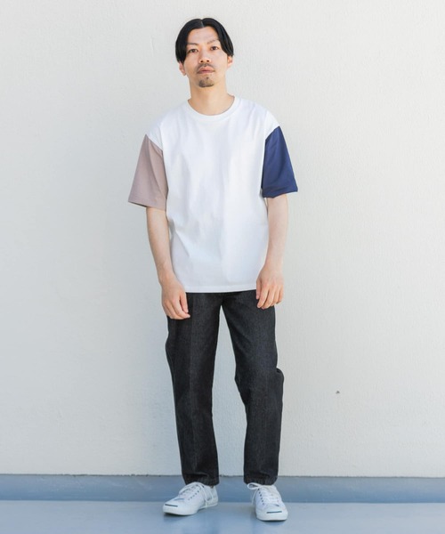 URBAN RESEARCH ROSSO MEN（アーバンリサーチロッソメン）の「『XLサイズあり』USAコットンMYSTANDARD半袖Tシャツ（Tシャツ/カットソー・メンズ・ブラウン/ネイビー/チャコールグレー/ベージュ系その他/ブルー系その他/ブルー/ホワイト系その他/グリーン系その他/シルバー/グレー系その他/カーキ/オレンジ系その他/ブラック/ホワイト/ピンク系その他・SMALL/LARGE/MEDIUM/X-LARGE）」の21枚目の写真