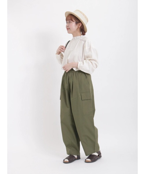 【関税込み】Samsoe Samsoe ベージュ Samagnus カーゴパンツ サマンサモスモス ブルー Samansa Mos2 blue ◎ナイロンカーゴ
