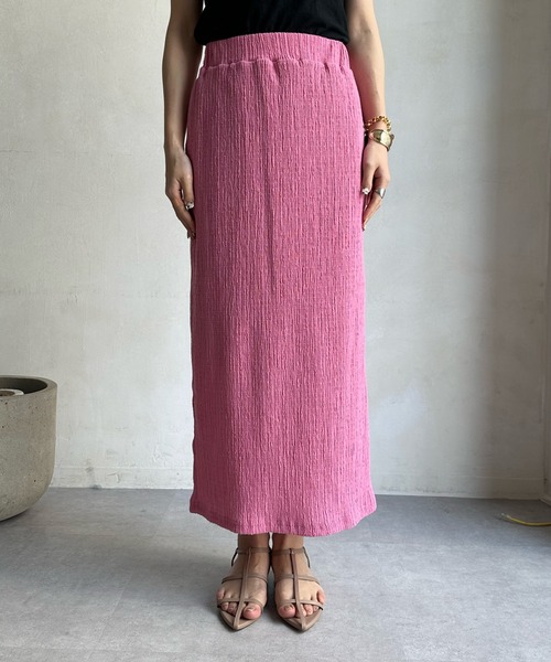 DouDou（ドゥドゥ）の「リンクルタイトスカート（スカート・レディース・ネイビー/ホワイト/ピンク/ブルー・FREE）」の22枚目の写真