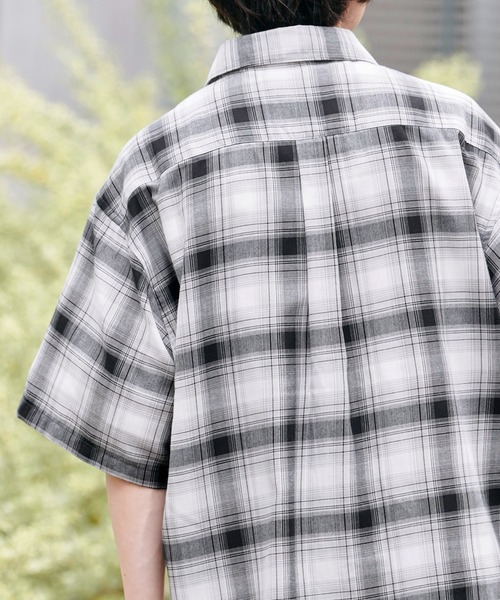 オンブレチェックルーズ半袖シャツ MONO-MART│MONO-MART [モノマート