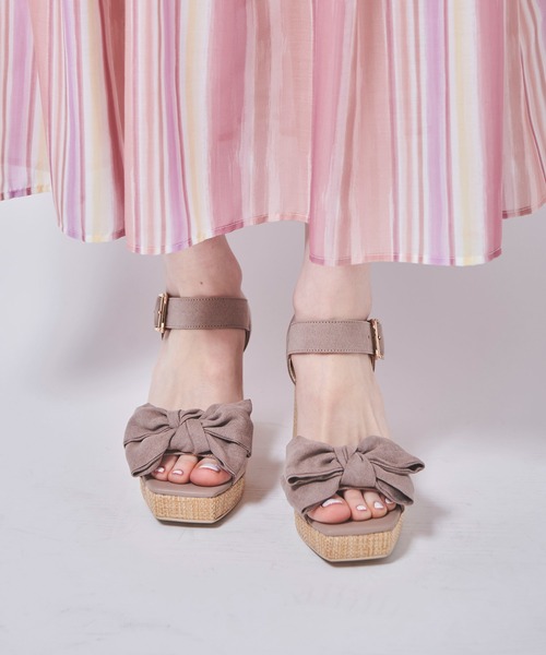 31 Sons de mode（トランテアン　ソン　ドゥ　モード）の「プラットフォームリボンサンダル（サンダル・レディース・ブラック/レッド/ベージュ・M/S/L）」の7枚目の写真