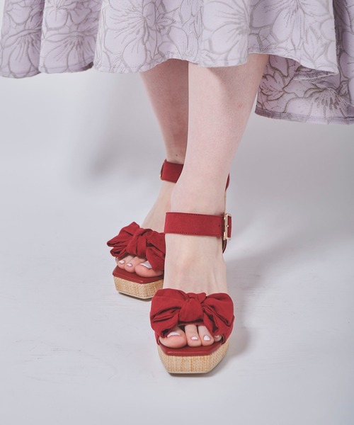 31 Sons de mode（トランテアン　ソン　ドゥ　モード）の「プラットフォームリボンサンダル（サンダル・レディース・ブラック/レッド/ベージュ・M/S/L）」の14枚目の写真