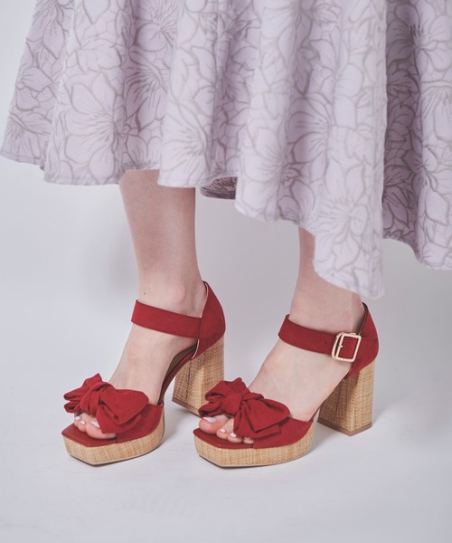 31 Sons de mode（トランテアン　ソン　ドゥ　モード）の「プラットフォームリボンサンダル（サンダル・レディース・ブラック/レッド/ベージュ・M/S/L）」の15枚目の写真