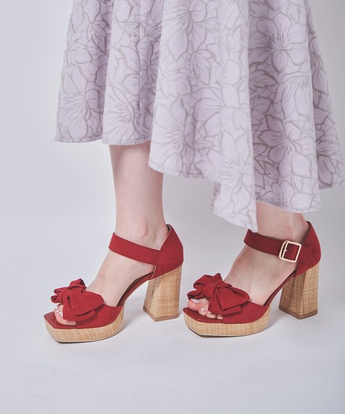 31 Sons de mode（トランテアン　ソン　ドゥ　モード）の「プラットフォームリボンサンダル（サンダル・レディース・ブラック/レッド/ベージュ・M/S/L）」の16枚目の写真