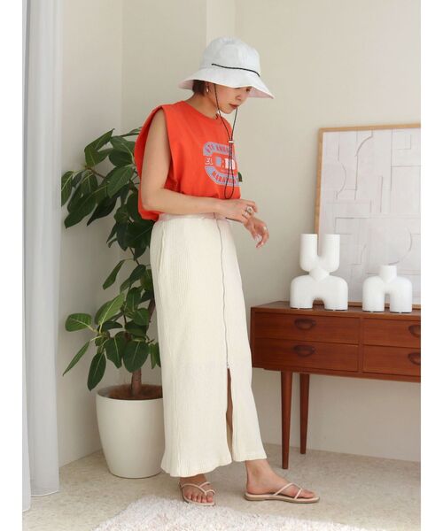 Ungrid（アングリッド）の「ジップデザインリブスカート（スカート・レディース・チャコールグレー/アイボリー/ミント・FREE）」の14枚目の写真