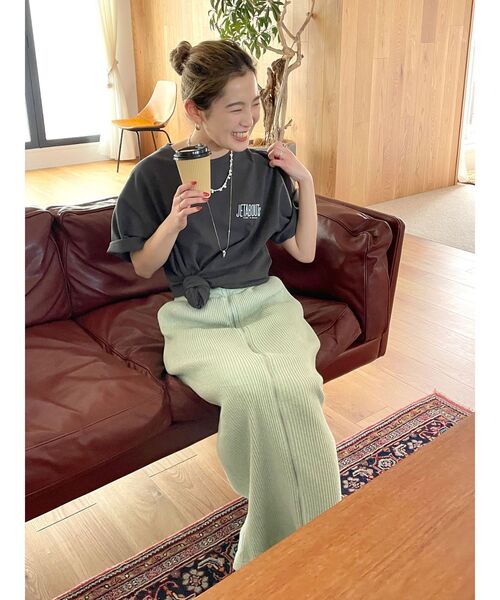 Ungrid（アングリッド）の「ジップデザインリブスカート（スカート・レディース・チャコールグレー/アイボリー/ミント・FREE）」の17枚目の写真