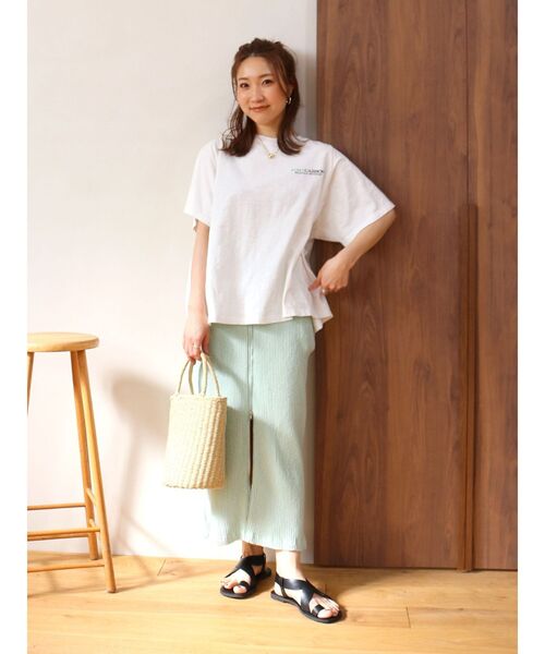 Ungrid（アングリッド）の「ジップデザインリブスカート（スカート・レディース・チャコールグレー/アイボリー/ミント・FREE）」の7枚目の写真