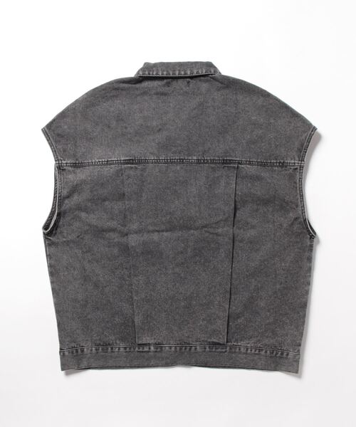 ANAP（アナップ）の「オーバーサイズデニムベスト（デニムジャケット・レディース・スミクロ/ブルー・FREE）」の4枚目の写真