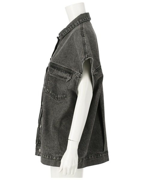 ANAP（アナップ）の「オーバーサイズデニムベスト（デニムジャケット・レディース・スミクロ/ブルー・FREE）」の6枚目の写真