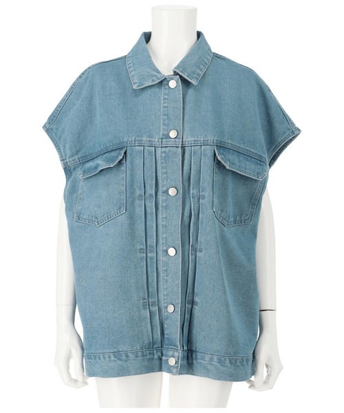 ANAP（アナップ）の「オーバーサイズデニムベスト（デニムジャケット・レディース・スミクロ/ブルー・FREE）」の8枚目の写真