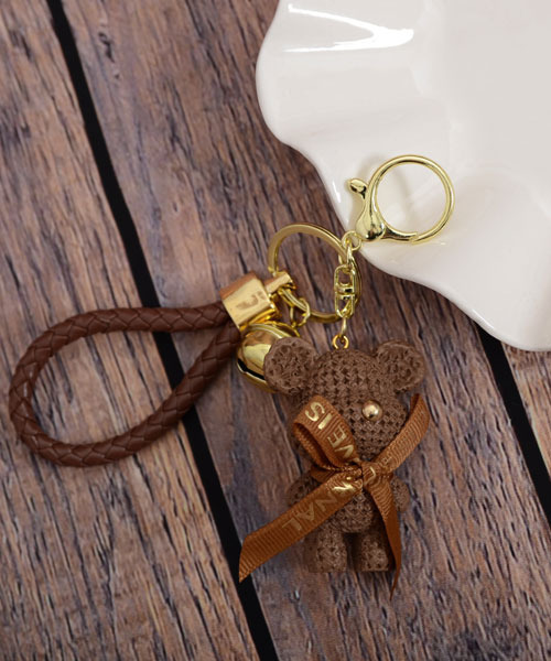 urge select】テディベア ワッフルデザイン キーホルダー/バッグ