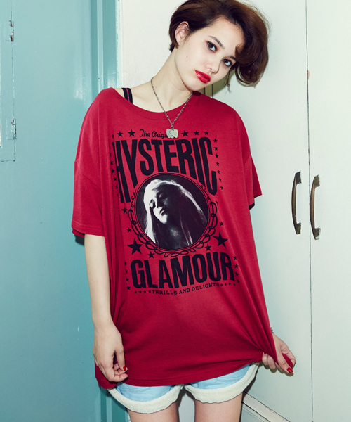 HYSTERIC GLAMOUR(ヒステリックグラマー)の「REVOLUTION pt ビッグT-SH(Tシャツ/カットソー・レディース・ホワイト/ピンク/ブラック・FREE)」の1枚目の写真