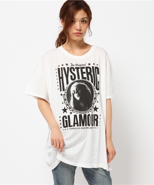 HYSTERIC GLAMOUR(ヒステリックグラマー)の「REVOLUTION pt ビッグT-SH(Tシャツ/カットソー・レディース・ホワイト/ピンク/ブラック・FREE)」の2枚目の写真