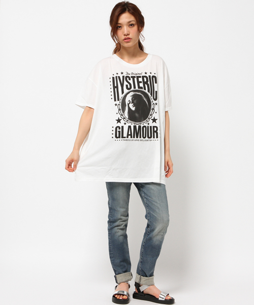 HYSTERIC GLAMOUR(ヒステリックグラマー)の「REVOLUTION pt ビッグT-SH(Tシャツ/カットソー・レディース・ホワイト/ピンク/ブラック・FREE)」の8枚目の写真