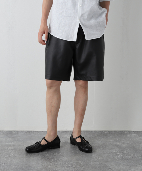 B.C STOCK(ベーセーストック)の「フェイクレザーワイドショーツ(その他パンツ・メンズ・グレー/ブラック・MEDIUM/LARGE)」の9枚目の写真