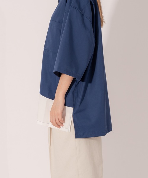ONCILY（オンシェリー）の「BICOLOR LOOSE SHIRTS / バイカラールーズシャツ（シャツ/ブラウス・メンズ・ネイビー/ベージュ・LARGE/MEDIUM）」の12枚目の写真