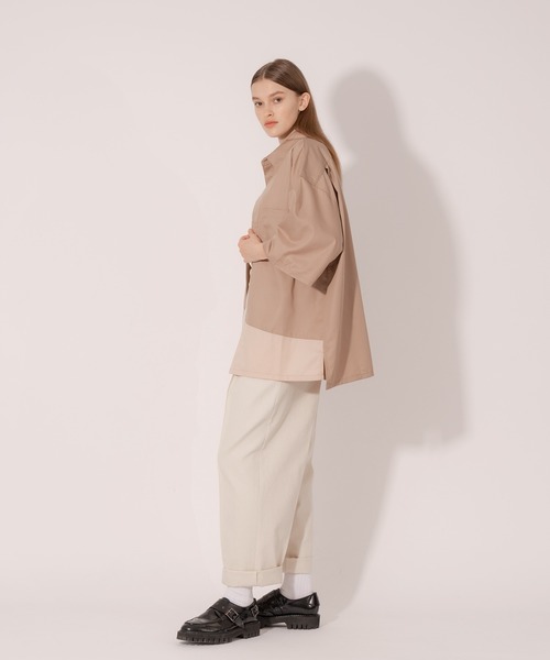 ONCILY（オンシェリー）の「BICOLOR LOOSE SHIRTS / バイカラールーズシャツ（シャツ/ブラウス・メンズ・ネイビー/ベージュ・LARGE/MEDIUM）」の21枚目の写真