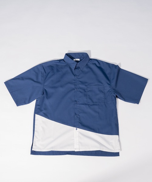 ONCILY（オンシェリー）の「BICOLOR LOOSE SHIRTS / バイカラールーズシャツ（シャツ/ブラウス・メンズ・ネイビー/ベージュ・LARGE/MEDIUM）」の13枚目の写真