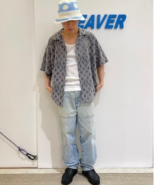 BEAVER（ビーバー）の「B omnivore/ビーオムニボー　RAMBUS OPEN COLLER SHIRT オープンカラーシャツ（シャツ/ブラウス・メンズ・グレー/ブルー/レッド・M）」の10枚目の写真