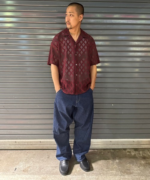 BEAVER（ビーバー）の「B omnivore/ビーオムニボー　RAMBUS OPEN COLLER SHIRT オープンカラーシャツ（シャツ/ブラウス・メンズ・グレー/ブルー/レッド・M）」の6枚目の写真