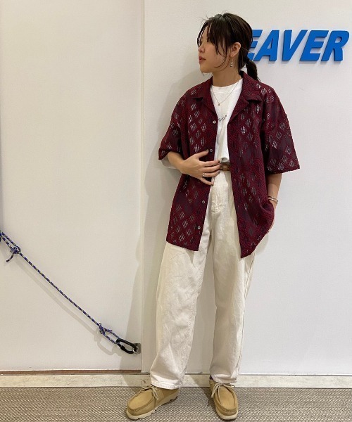 BEAVER（ビーバー）の「B omnivore/ビーオムニボー　RAMBUS OPEN COLLER SHIRT オープンカラーシャツ（シャツ/ブラウス・メンズ・グレー/ブルー/レッド・M）」の16枚目の写真