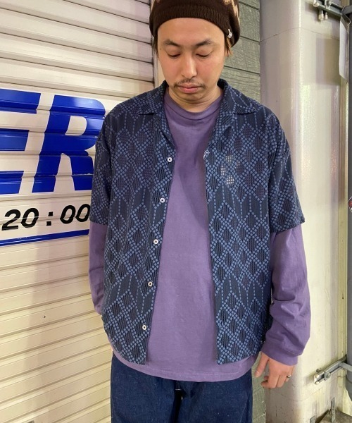 BEAVER（ビーバー）の「B omnivore/ビーオムニボー　RAMBUS OPEN COLLER SHIRT オープンカラーシャツ（シャツ/ブラウス・メンズ・グレー/ブルー/レッド・M）」の11枚目の写真