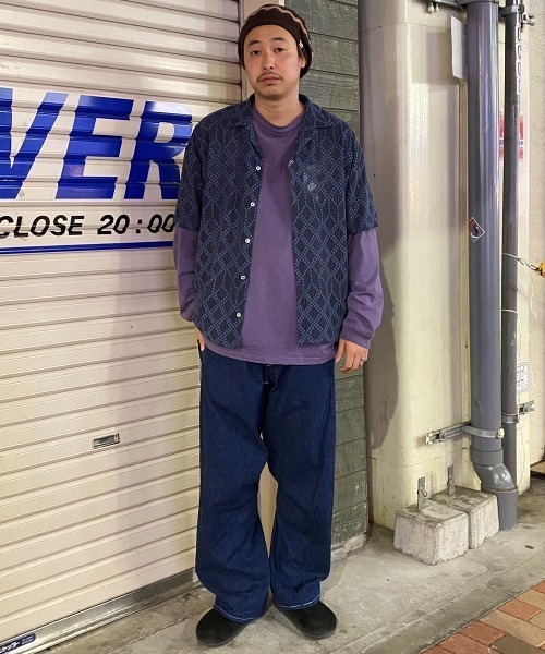 BEAVER（ビーバー）の「B omnivore/ビーオムニボー　RAMBUS OPEN COLLER SHIRT オープンカラーシャツ（シャツ/ブラウス・メンズ・グレー/ブルー/レッド・M）」の12枚目の写真