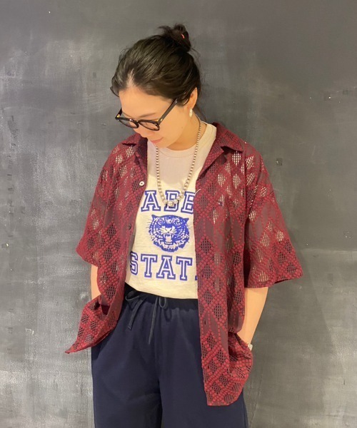 BEAVER（ビーバー）の「B omnivore/ビーオムニボー　RAMBUS OPEN COLLER SHIRT オープンカラーシャツ（シャツ/ブラウス・メンズ・グレー/ブルー/レッド・M）」の13枚目の写真