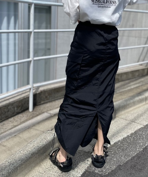 mi via loca（ミヴィアロカ）の「ドロストミリタリースカート（スカート・レディース・ブラック/カーキ/アイボリー・FREE）」の7枚目の写真