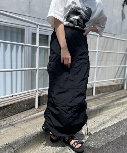 mi via loca（ミヴィアロカ）の「ドロストミリタリースカート（スカート・レディース・ブラック/カーキ/アイボリー・FREE）」の6枚目の写真