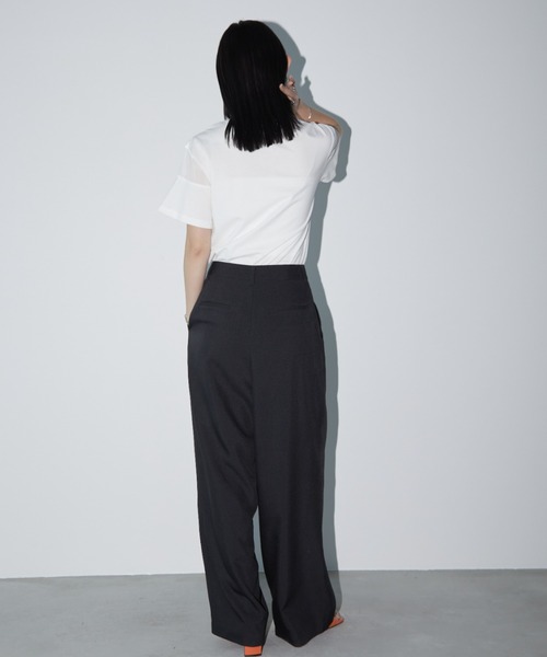 Aunt Marie's（アントマリーズ）の「シアー切り替えハーフスリーブTシャツ（Tシャツ/カットソー・レディース・ブラック/ホワイト/ピンク/その他・FREE）」の10枚目の写真