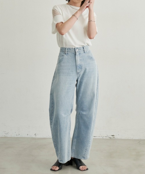 Aunt Marie's（アントマリーズ）の「シアー切り替えハーフスリーブTシャツ（Tシャツ/カットソー・レディース・ブラック/ホワイト/ピンク/その他・FREE）」の6枚目の写真