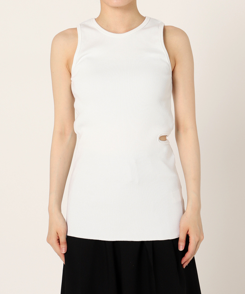 CITYSHOP（シティーショップ）の「HOLE RIB TANK：タンクトップ（タンクトップ・レディース・ホワイト/ブラック・FREE）」の22枚目の写真
