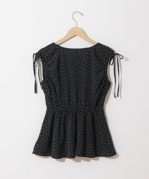 flower（フラワー）の「リボンドットブラウス（シャツ/ブラウス・レディース・ブラック/ベージュ・FREE）」の10枚目の写真