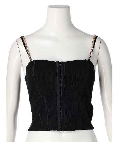 LIPSERVICE(リップサービス)の「フロントホックチェーンベア(キャミソール・レディース・ホワイト/ブラック・FREE)」の6枚目の写真