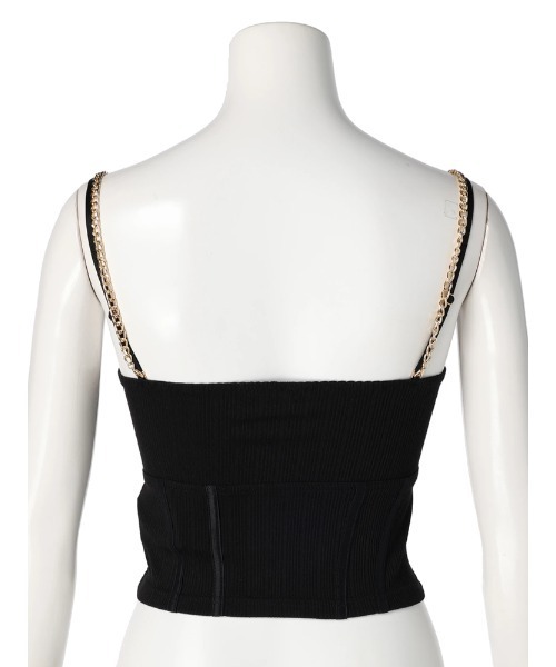 LIPSERVICE(リップサービス)の「フロントホックチェーンベア(キャミソール・レディース・ホワイト/ブラック・FREE)」の7枚目の写真